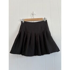 High Waisted Black Tennis Skirt Schoolgirl Grunge Preppy‎ Coquette Size XS